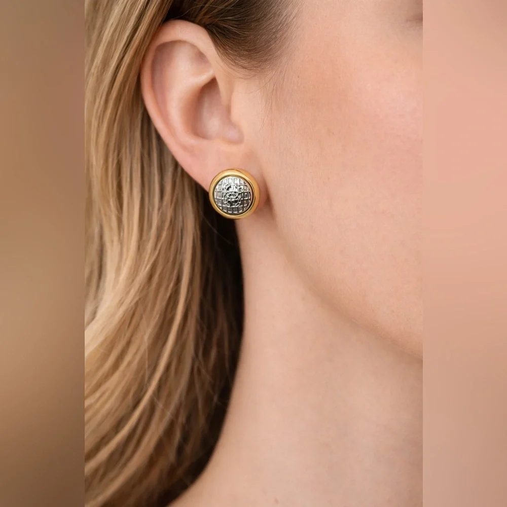 Chanel Gold and Silver Earrings